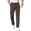 image:imageCOOFANDY Mens Casual Pants Elastic Waist Chino Pants Lightweight Drawstring Pants with PocketsDark Brown