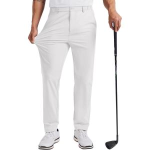 image:imageCOOFANDY Mens Golf Pants 303234 Stretch Work Dress Pants Lightweight Quick Dry Comfy Trousers with 4 PocketsWhite
