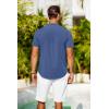 image:imageCOOFANDY Mens Casual Henley Shirts Band Collar Short Sleeve TShirts Summer Stylish Beach Hippie ShirtNavy Blue