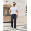 image:imageCOOFANDY Mens Casual Pants Elastic Waist Flat Front Dress Slacks Regular Fit Stretch Golf Pants Work Office TrousersDeep Blue