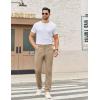 image:imageCOOFANDY Mens Casual Pants Elastic Waist Flat Front Dress Slacks Regular Fit Stretch Golf Pants Work Office TrousersKhaki