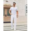 image:imageCOOFANDY Mens Casual Pants Elastic Waist Flat Front Dress Slacks Regular Fit Stretch Golf Pants Work Office TrousersWhite