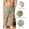 image:imageCOOFANDY Mens Cotton Linen Pants Casual Drawstring Dress Pants Beach Summer Lightweight TrousersArtichoke Green