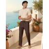 image:imageCOOFANDY Mens Cotton Linen Pants Casual Drawstring Dress Pants Beach Summer Lightweight TrousersCoffee