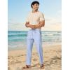 image:imageCOOFANDY Mens Cotton Linen Pants Casual Drawstring Dress Pants Beach Summer Lightweight TrousersLight Blue