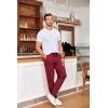image:imageCOOFANDY Mens Drawstring Casual Pants Cotton Twill Elastic Waist Chino PantsRed