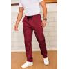 image:imageCOOFANDY Mens Drawstring Casual Pants Cotton Twill Elastic Waist Chino PantsRed