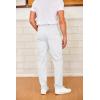 image:imageCOOFANDY Mens Drawstring Casual Pants Cotton Twill Elastic Waist Chino PantsWhite