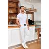 image:imageCOOFANDY Mens Drawstring Casual Pants Cotton Twill Elastic Waist Chino PantsWhite