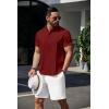 image:imageCOOFANDY Mens Henley TShirts Short Sleeve Casual Button Henley Shirts Band Collar Tee Summer Beach Hippie ShirtsWine Red