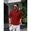 image:imageCOOFANDY Mens Henley TShirts Short Sleeve Casual Button Henley Shirts Band Collar Tee Summer Beach Hippie ShirtsWine Red