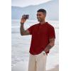 image:imageCOOFANDY Mens Henley TShirts Short Sleeve Casual Button Henley Shirts Band Collar Tee Summer Beach Hippie ShirtsWine Red