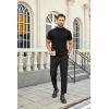 image:imageCOOFANDY Mens Mock Turtleneck Shirts Casual Premium Cotton Short Sleeve Shirt Basic Half Neck TShirtsBlack