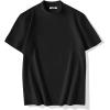 image:imageCOOFANDY Mens Mock Turtleneck Shirts Casual Premium Cotton Short Sleeve Shirt Basic Half Neck TShirtsBlack
