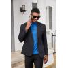 image:imageCOOFANDY Mens Mock Turtleneck Shirts Casual Premium Cotton Short Sleeve Shirt Basic Half Neck TShirtsBlue