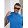 image:imageCOOFANDY Mens Mock Turtleneck Shirts Casual Premium Cotton Short Sleeve Shirt Basic Half Neck TShirtsBlue