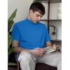 image:imageCOOFANDY Mens Mock Turtleneck Shirts Casual Premium Cotton Short Sleeve Shirt Basic Half Neck TShirtsBlue