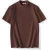 image:imageCOOFANDY Mens Mock Turtleneck Shirts Casual Premium Cotton Short Sleeve Shirt Basic Half Neck TShirtsBrown
