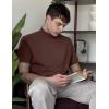 image:imageCOOFANDY Mens Mock Turtleneck Shirts Casual Premium Cotton Short Sleeve Shirt Basic Half Neck TShirtsBrown