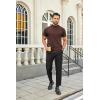 image:imageCOOFANDY Mens Mock Turtleneck Shirts Casual Premium Cotton Short Sleeve Shirt Basic Half Neck TShirtsBrown