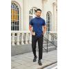 image:imageCOOFANDY Mens Mock Turtleneck Shirts Casual Premium Cotton Short Sleeve Shirt Basic Half Neck TShirtsDark Blue
