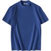 image:imageCOOFANDY Mens Mock Turtleneck Shirts Casual Premium Cotton Short Sleeve Shirt Basic Half Neck TShirtsDark Blue
