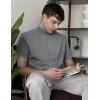 image:imageCOOFANDY Mens Mock Turtleneck Shirts Casual Premium Cotton Short Sleeve Shirt Basic Half Neck TShirtsGray