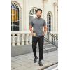 image:imageCOOFANDY Mens Mock Turtleneck Shirts Casual Premium Cotton Short Sleeve Shirt Basic Half Neck TShirtsGray