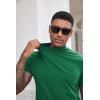 image:imageCOOFANDY Mens Mock Turtleneck Shirts Casual Premium Cotton Short Sleeve Shirt Basic Half Neck TShirtsGreen