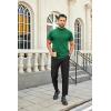 image:imageCOOFANDY Mens Mock Turtleneck Shirts Casual Premium Cotton Short Sleeve Shirt Basic Half Neck TShirtsGreen