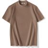 image:imageCOOFANDY Mens Mock Turtleneck Shirts Casual Premium Cotton Short Sleeve Shirt Basic Half Neck TShirtsKhaki