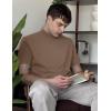 image:imageCOOFANDY Mens Mock Turtleneck Shirts Casual Premium Cotton Short Sleeve Shirt Basic Half Neck TShirtsKhaki