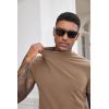 image:imageCOOFANDY Mens Mock Turtleneck Shirts Casual Premium Cotton Short Sleeve Shirt Basic Half Neck TShirtsKhaki