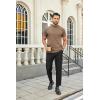 image:imageCOOFANDY Mens Mock Turtleneck Shirts Casual Premium Cotton Short Sleeve Shirt Basic Half Neck TShirtsKhaki