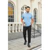 image:imageCOOFANDY Mens Mock Turtleneck Shirts Casual Premium Cotton Short Sleeve Shirt Basic Half Neck TShirtsLight Blue