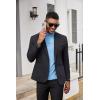 image:imageCOOFANDY Mens Mock Turtleneck Shirts Casual Premium Cotton Short Sleeve Shirt Basic Half Neck TShirtsLight Blue