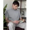 image:imageCOOFANDY Mens Mock Turtleneck Shirts Casual Premium Cotton Short Sleeve Shirt Basic Half Neck TShirtsLight Gray