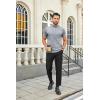 image:imageCOOFANDY Mens Mock Turtleneck Shirts Casual Premium Cotton Short Sleeve Shirt Basic Half Neck TShirtsLight Gray