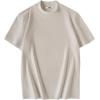 image:imageCOOFANDY Mens Mock Turtleneck Shirts Casual Premium Cotton Short Sleeve Shirt Basic Half Neck TShirtsLight Khaki