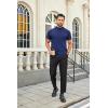 image:imageCOOFANDY Mens Mock Turtleneck Shirts Casual Premium Cotton Short Sleeve Shirt Basic Half Neck TShirtsNavy Blue