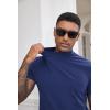 image:imageCOOFANDY Mens Mock Turtleneck Shirts Casual Premium Cotton Short Sleeve Shirt Basic Half Neck TShirtsNavy Blue