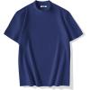 image:imageCOOFANDY Mens Mock Turtleneck Shirts Casual Premium Cotton Short Sleeve Shirt Basic Half Neck TShirtsNavy Blue