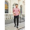 image:imageCOOFANDY Mens Mock Turtleneck Shirts Casual Premium Cotton Short Sleeve Shirt Basic Half Neck TShirtsPink