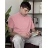 image:imageCOOFANDY Mens Mock Turtleneck Shirts Casual Premium Cotton Short Sleeve Shirt Basic Half Neck TShirtsPink