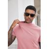 image:imageCOOFANDY Mens Mock Turtleneck Shirts Casual Premium Cotton Short Sleeve Shirt Basic Half Neck TShirtsPink
