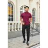 image:imageCOOFANDY Mens Mock Turtleneck Shirts Casual Premium Cotton Short Sleeve Shirt Basic Half Neck TShirtsRed