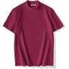 image:imageCOOFANDY Mens Mock Turtleneck Shirts Casual Premium Cotton Short Sleeve Shirt Basic Half Neck TShirtsRed