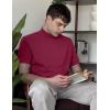 image:imageCOOFANDY Mens Mock Turtleneck Shirts Casual Premium Cotton Short Sleeve Shirt Basic Half Neck TShirtsRed
