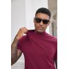 image:imageCOOFANDY Mens Mock Turtleneck Shirts Casual Premium Cotton Short Sleeve Shirt Basic Half Neck TShirtsRed