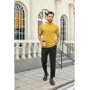 image:imageCOOFANDY Mens Mock Turtleneck Shirts Casual Premium Cotton Short Sleeve Shirt Basic Half Neck TShirtsYellow